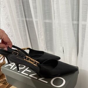 Arezzo Black Women's Slingback Heels